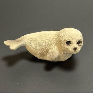 Stone Critters Littles White Baby Harp Seal Figurine